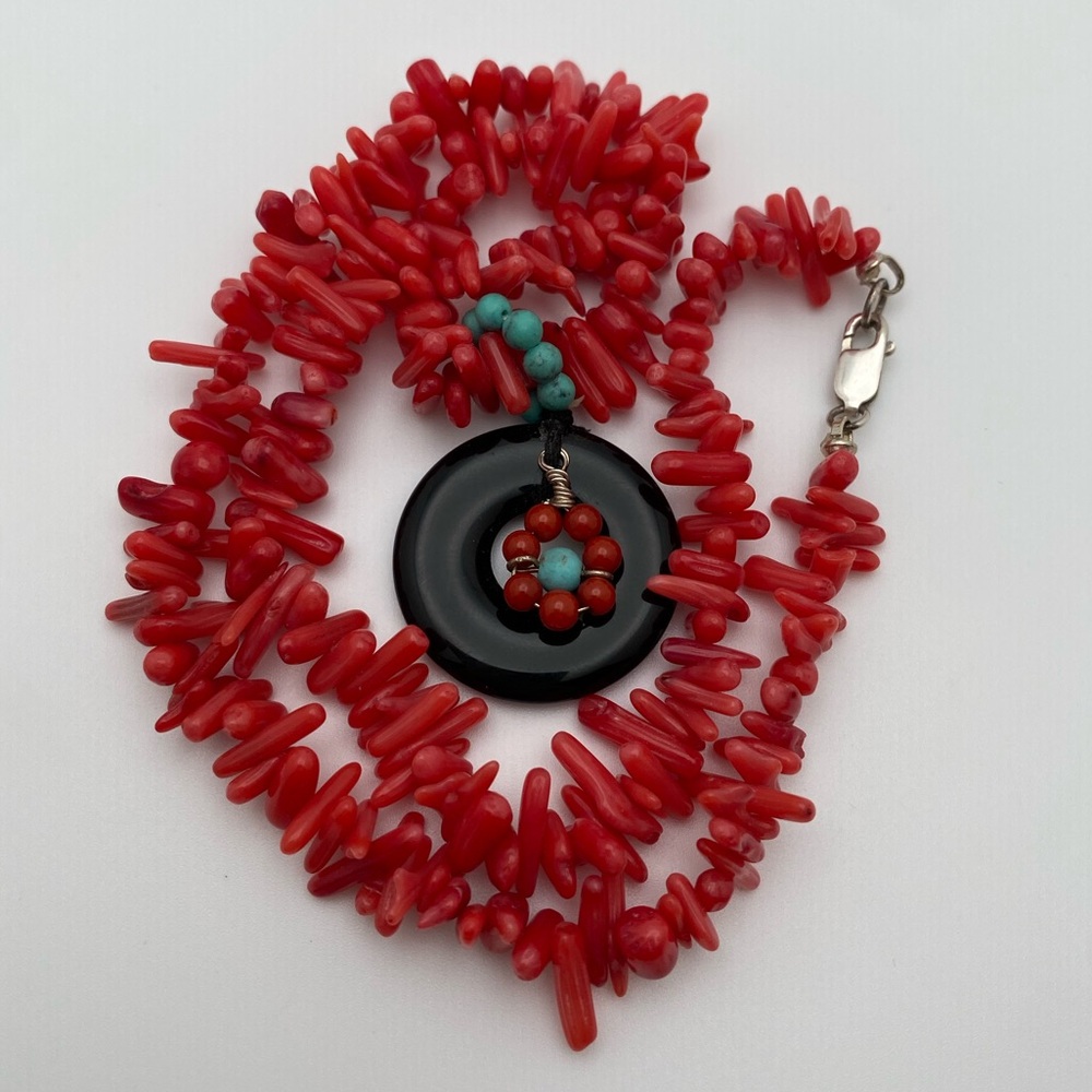 Gemstone Beaded Flower Necklace with 925 Sterling Silver Clasp - Picture 2 of 6